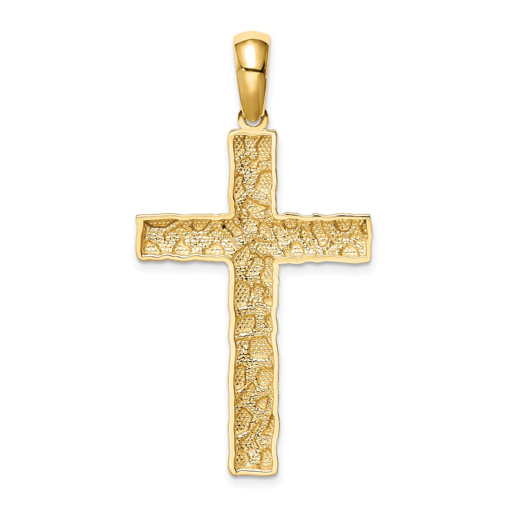 FJC Finejewelers 10 kt Yellow Gold Nugget Cross Charm
