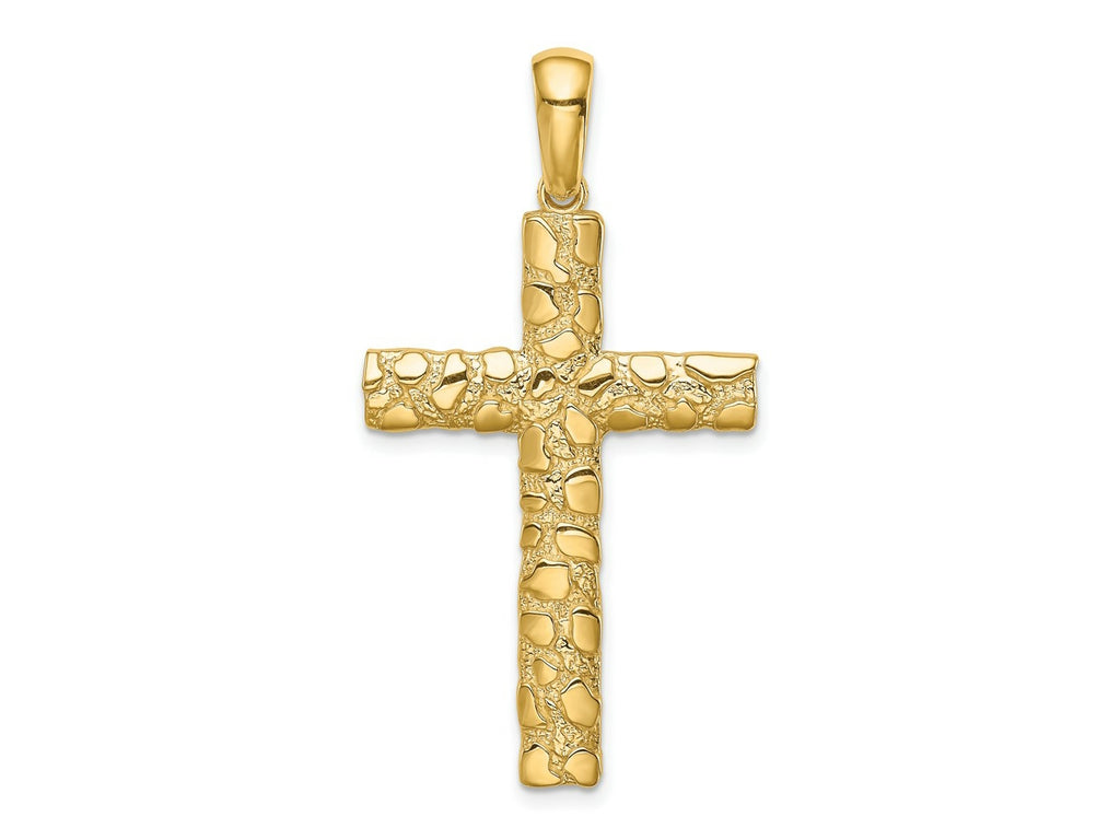 FJC Finejewelers 10 kt Yellow Gold Nugget Cross Charm