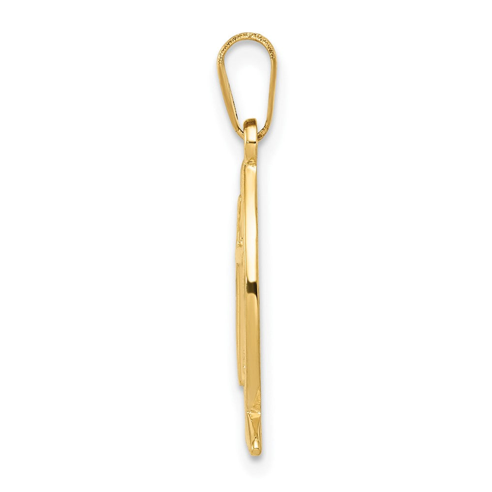 FJC Finejewelers 10 kt Yellow Gold Ichthus Fish Charm 25 x 8 mm
