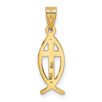 FJC Finejewelers 10 kt Yellow Gold Ichthus Fish Charm 25 x 8 mm