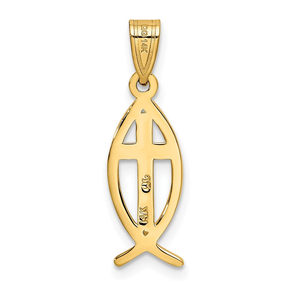 FJC Finejewelers 10 kt Yellow Gold Ichthus Fish Charm 25 x 8 mm