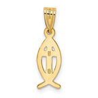 FJC Finejewelers 10 kt Yellow Gold Ichthus Fish Charm 21 x 7 mm
