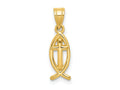FJC Finejewelers 10 kt Yellow Gold Ichthus Fish Charm 21 x 7 mm