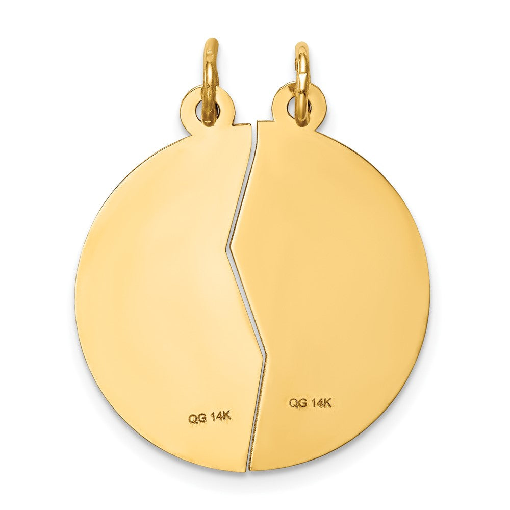 FJC Finejewelers 10 kt Yellow Gold Mizpah 2-piece Charm 29 x 23 mm