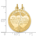 FJC Finejewelers 10 kt Yellow Gold Mizpah 2-piece Charm 29 x 23 mm