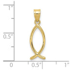 FJC Finejewelers 10 kt Yellow Gold Ichthus Fish Charm 23 x 6 mm