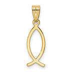 FJC Finejewelers 10 kt Yellow Gold Ichthus Fish Charm 23 x 6 mm