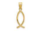 FJC Finejewelers 10 kt Yellow Gold Ichthus Fish Charm 23 x 6 mm