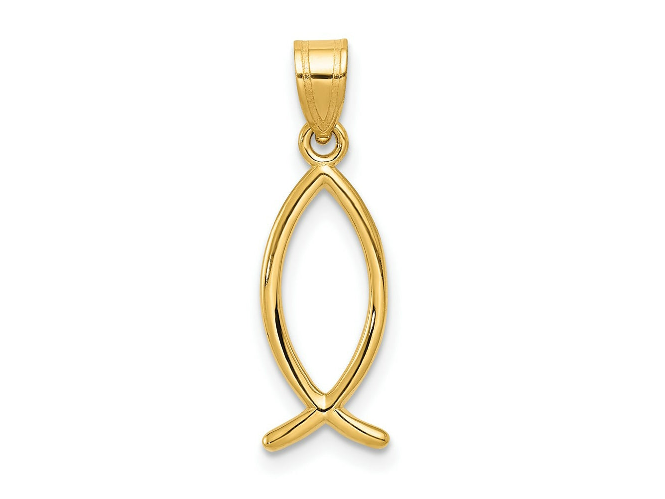 FJC Finejewelers 10 kt Yellow Gold Ichthus Fish Charm 23 x 6 mm