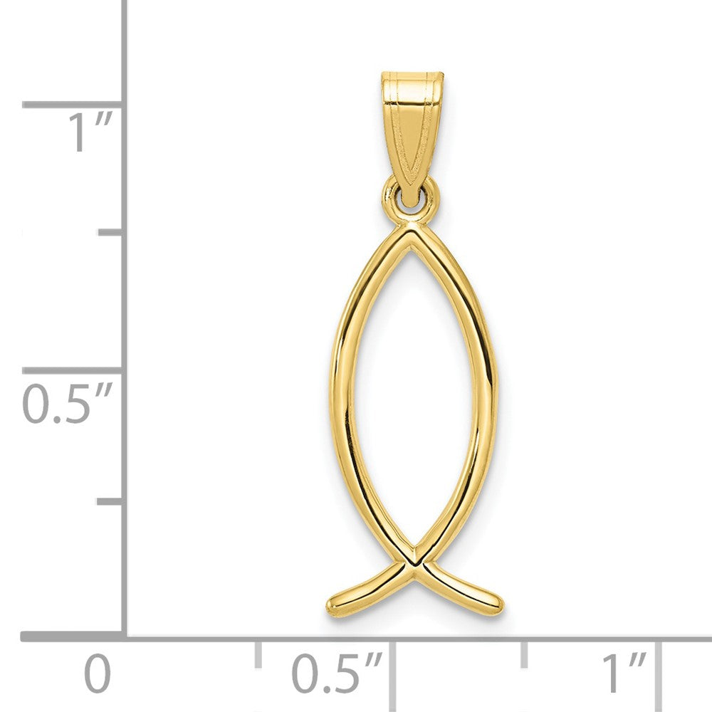 FJC Finejewelers 10 kt Yellow Gold Ichthus Fish Charm 26 x 9 mm