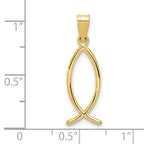 FJC Finejewelers 10 kt Yellow Gold Ichthus Fish Charm 26 x 9 mm