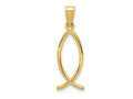 FJC Finejewelers 10 kt Yellow Gold Ichthus Fish Charm 26 x 9 mm
