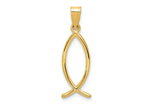FJC Finejewelers 10 kt Yellow Gold Ichthus Fish Charm 26 x 9 mm