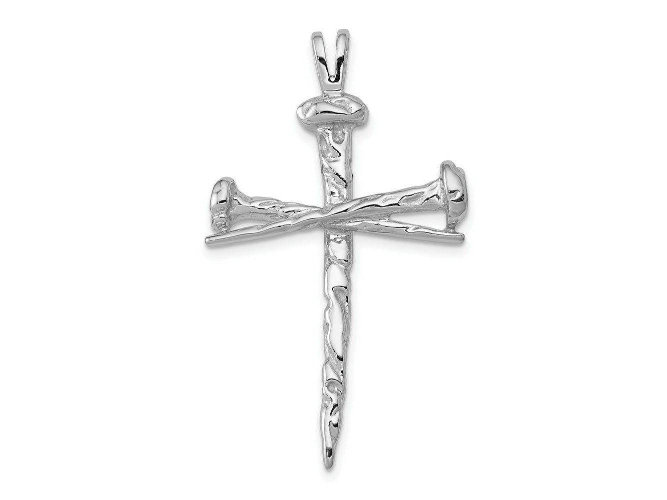 FJC Finejewelers 10 kt White Gold Cross Charm 42 mm x 25 mm