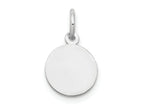 FJC Finejewelers 10 kt White Gold Plain .018 Gauge Circular Engravable Disc Charm