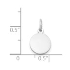 FJC Finejewelers 10 kt White Gold Plain .013 Gauge Circular Engravable Disc Charm 16 mm x 10 mm