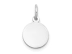 FJC Finejewelers 10 kt White Gold Plain .013 Gauge Circular Engravable Disc Charm 16 mm x 10 mm