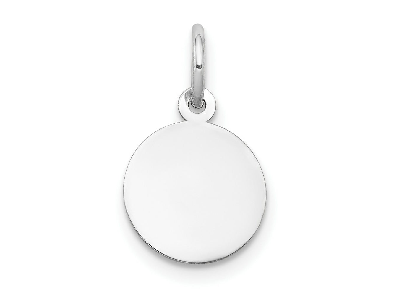 FJC Finejewelers 10 kt White Gold Plain .013 Gauge Circular Engravable Disc Charm 16 mm x 10 mm