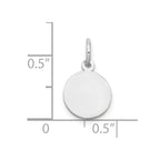 FJC Finejewelers 10 kt White Gold Plain .018 Gauge Circular Engravable Disc Charm 16 mm x 10 mm
