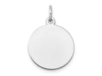 FJC Finejewelers 10 kt White Gold Plain .018 Gauge Circular Engravable Disc Charm 16 mm x 10 mm