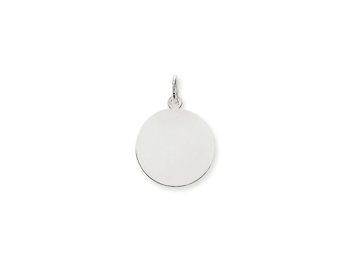 FJC Finejewelers 10 kt White Gold Personalized Plain .013 Gauge Circular Engravable Disc Charm 25 x 18 mm