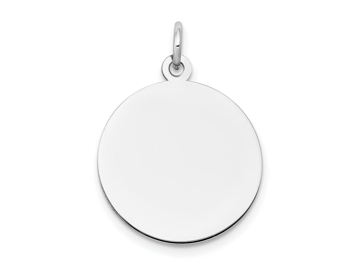 FJC Finejewelers 10 kt White Gold Plain .018 Gauge Circular Engravable Disc Charm 25 mm x 18 mm