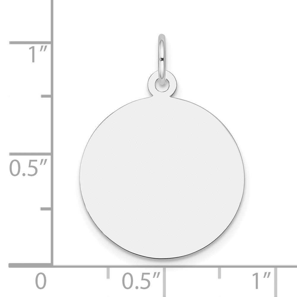 FJC Finejewelers 10 kt White Gold Personalized w Plain .018 Gauge Circular Engravable Disc Charm 27 x 20 mm