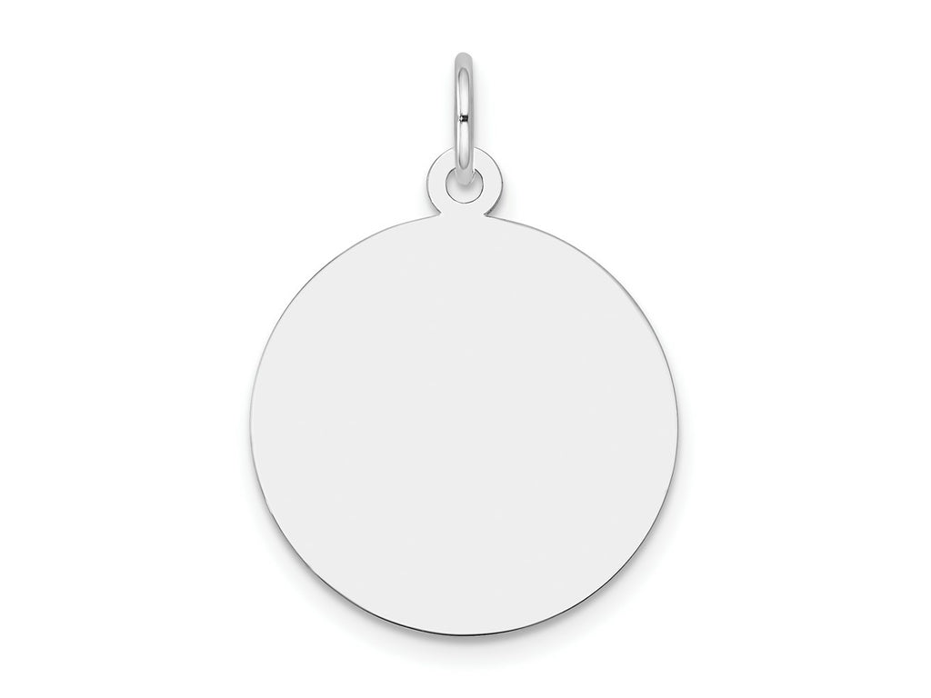 FJC Finejewelers 10 kt White Gold Personalized w Plain .018 Gauge Circular Engravable Disc Charm 27 x 20 mm