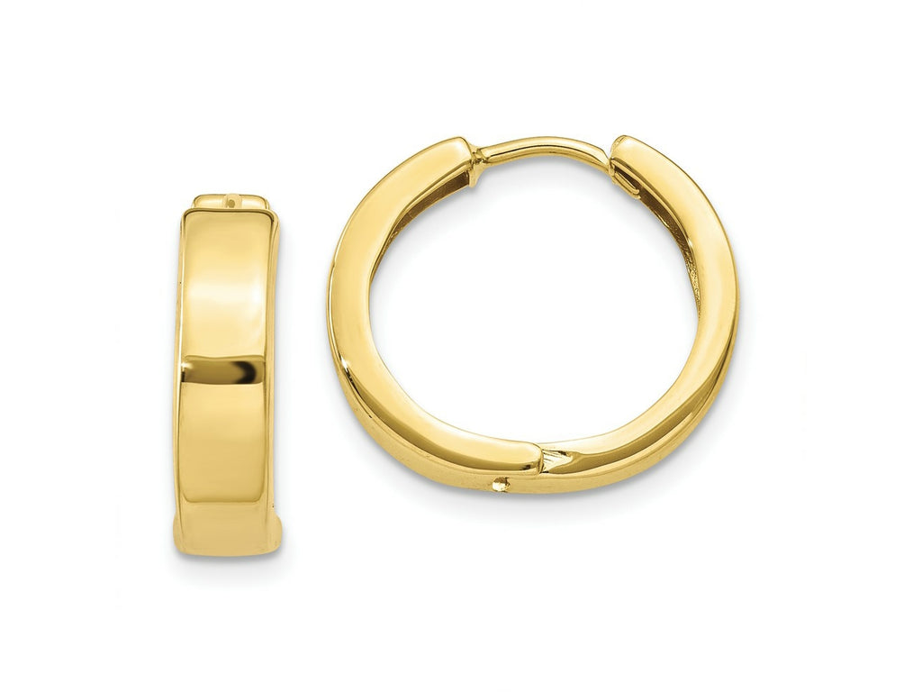 FJC Finejewelers 10 kt Yellow Gold Huggies Square Hinged Hoop Earrings 15 mm x 3.5 mm