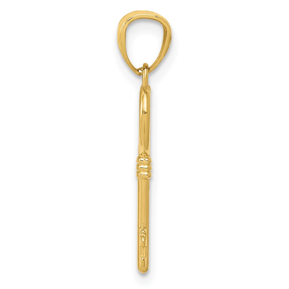 FJC Finejewelers 10 kt Yellow Gold Polished Heart Key Charm 23 x 7 mm