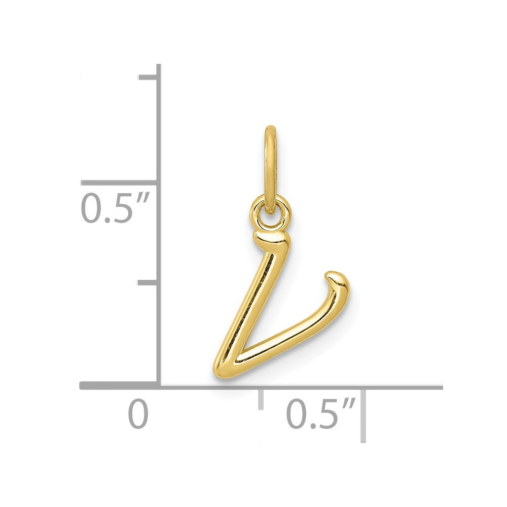 FJC Finejewelers 10 kt Yellow Gold Letter V Initial Charm