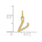FJC Finejewelers 10 kt Yellow Gold Letter V Initial Charm