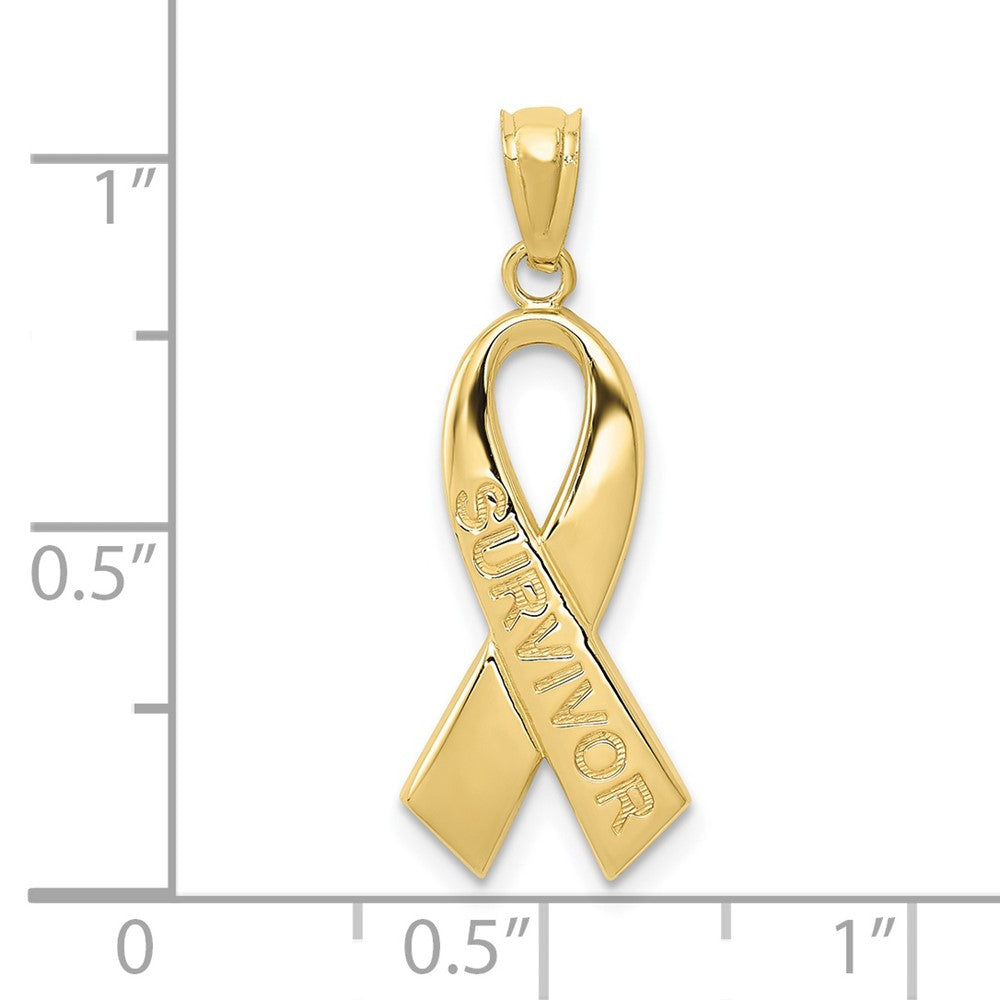 FJC Finejewelers 10 kt Yellow Gold Themed Polished Survivor Ribbon Charm