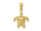 FJC Finejewelers 10 kt Yellow Gold Themed Polished and Textured Small DC Turtle Charm