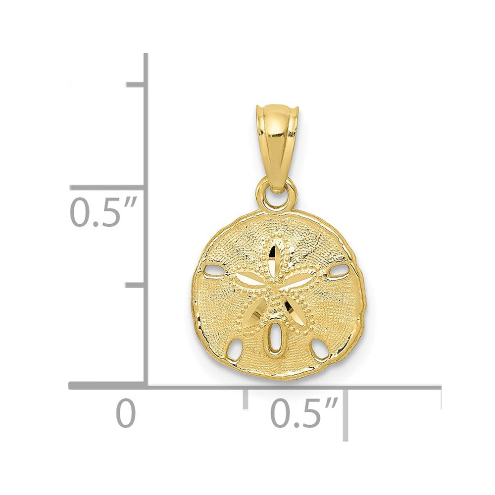 FJC Finejewelers 10 kt Yellow Gold Themed Polished and Textured Sand Dollar Charm
