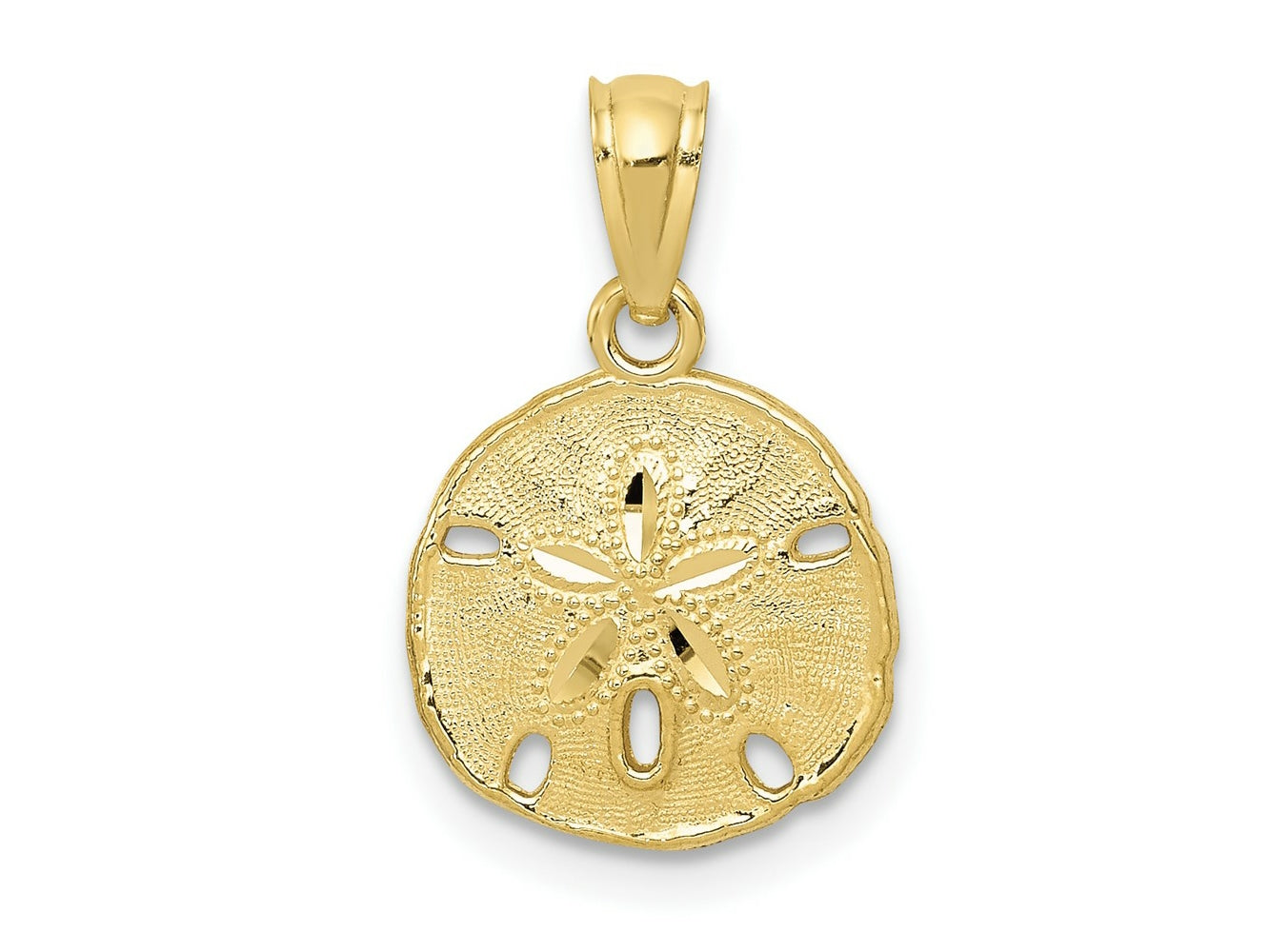 FJC Finejewelers 10 kt Yellow Gold Themed Polished and Textured Sand Dollar Charm