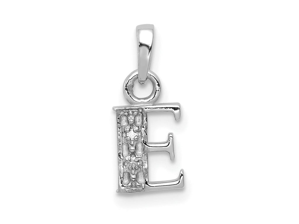 FJC Finejewelers 10 kt White Gold Initial E Charm 15 x 8 mm
