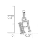 FJC Finejewelers 10 kt White Gold Initial H Charm 15 x 8 mm