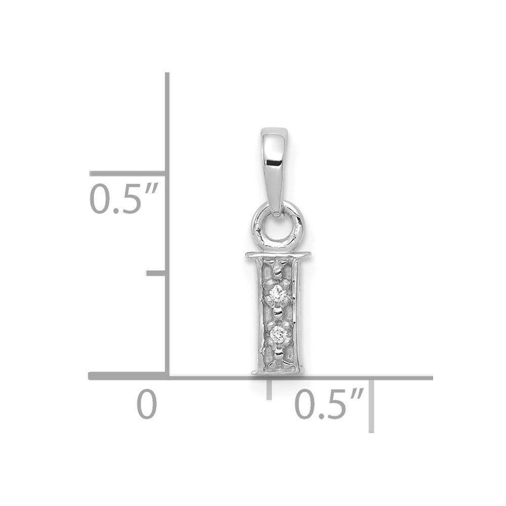 FJC Finejewelers 10 kt White Gold Initial I Charm 15 x 8 mm