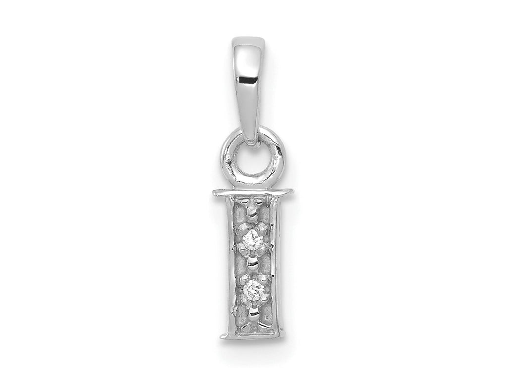 FJC Finejewelers 10 kt White Gold Initial I Charm 15 x 8 mm
