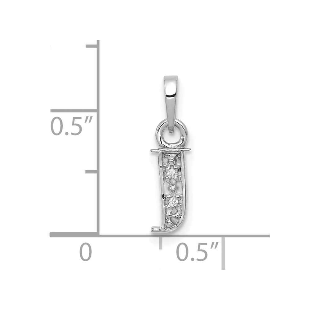 FJC Finejewelers 10 kt White Gold Initial J Charm 15 x 8 mm