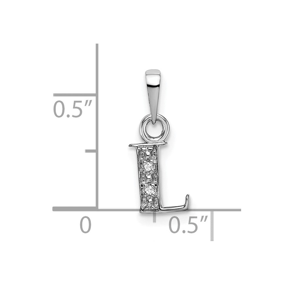 FJC Finejewelers 10 kt White Gold Initial L Charm 15 x 8 mm