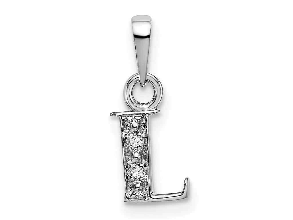 FJC Finejewelers 10 kt White Gold Initial L Charm 15 x 8 mm
