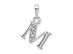 FJC Finejewelers 10 kt White Gold Initial M Charm 15 x 8 mm