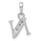 FJC Finejewelers 10 kt White Gold Initial N Charm 15 x 8 mm
