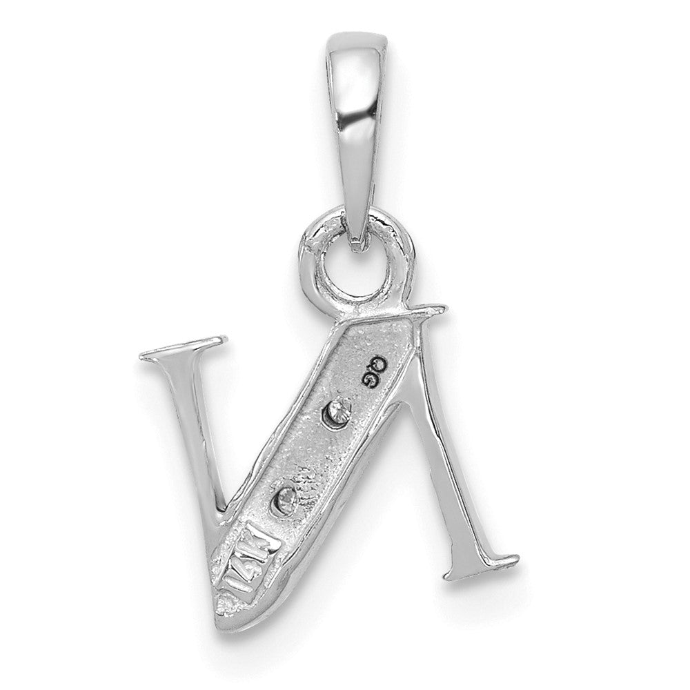FJC Finejewelers 10 kt White Gold Initial N Charm 15 x 8 mm