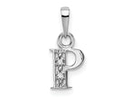 FJC Finejewelers 10 kt White Gold Initial P Charm 15 x 8 mm