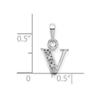 FJC Finejewelers 10 kt White Gold Initial V Charm 15 x 8 mm
