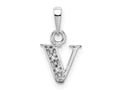 FJC Finejewelers 10 kt White Gold Initial V Charm 15 x 8 mm