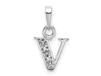 FJC Finejewelers 10 kt White Gold Initial V Charm 15 x 8 mm
